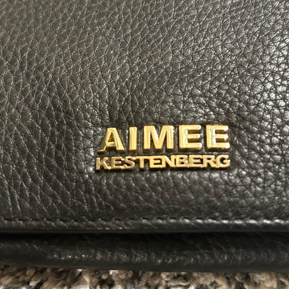 Aimee Kestenberg Sovana fold over slim wallet black leather with gold NWT - Picture 9 of 9